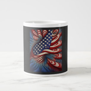 Grande Tasse Drapeau Américain Patriotique Fractal