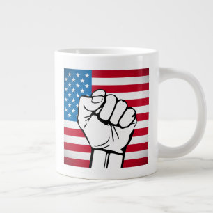 Grande Tasse Drapeau américain  Poing levant