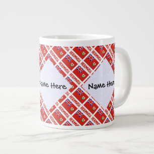 Grande Tasse Drapeau bermudien en mosaïque avec nom personnalis