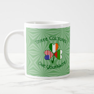 Grande Tasse Drapeau bulgare irlandais américain Trèfle Personn