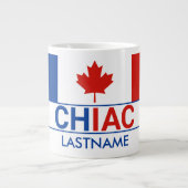 Grande Tasse Drapeau canadien acadien de Chiac Nom (Devant)