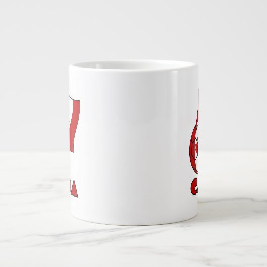 Grande Tasse Drapeau canadien avec balle de football (Devant)