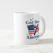 Grande Tasse Drapeau de Dieu béni America USA (Devant droit)