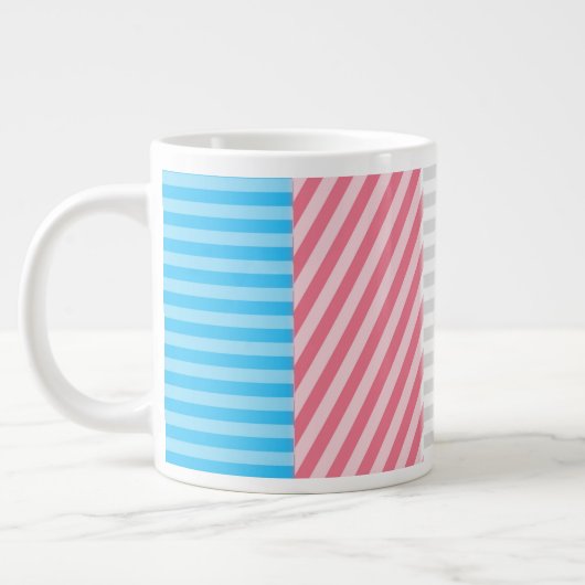 Grande Tasse Drapeau de fierté transgenre abstrait (Gauche)