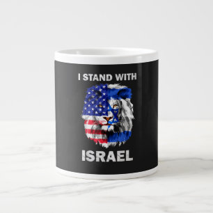 Grande Tasse Drapeau d'Israël et des États-Unis Lion _ Je suis