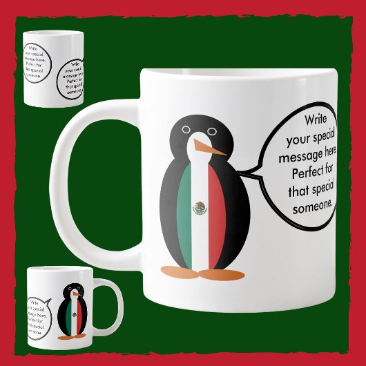 Grande Tasse Drapeau Mexicain Parlant Mme Penguin Jumbo