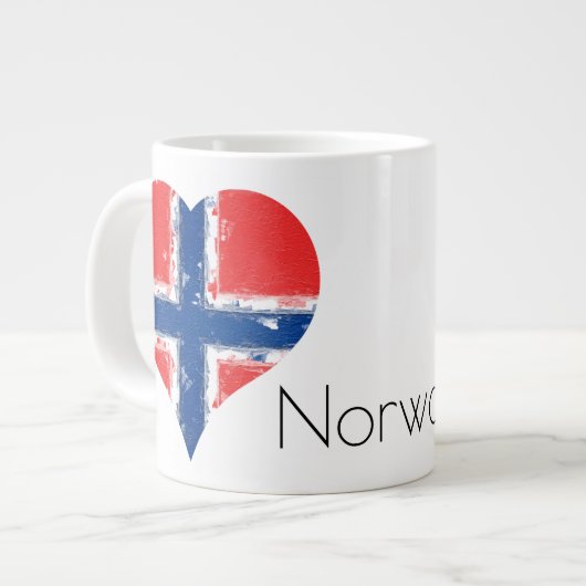 Grande Tasse Drapeau norvégien I Heart Norway (Devant gauche)