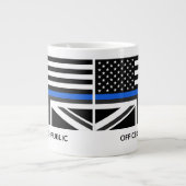 Grande Tasse Drapeau Personnalisé Léger Ligne Bleue Américain E (Devant)