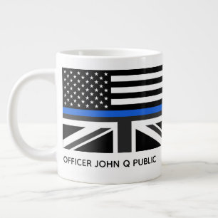 Grande Tasse Drapeau Personnalisé Léger Ligne Bleue Américain E