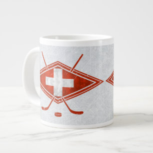 Grande Tasse Drapeau suisse de hockey sur glace