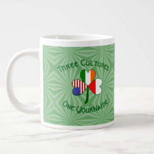Grande Tasse Drapeau trèfle personnalisé Pologne Irlande Améric