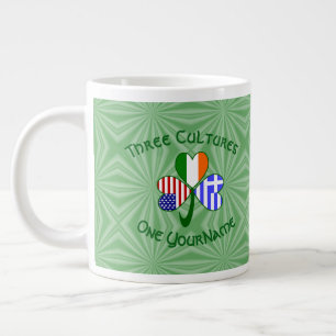 Grande Tasse Drapeaux Grèce Irlande États-Unis Trèfle Personnal