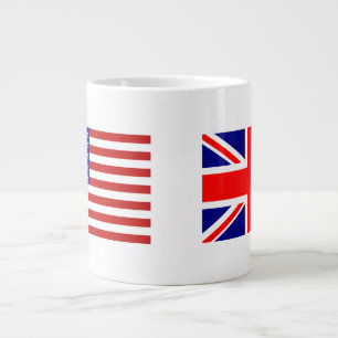 Grande Tasse Drapeaux Royaume-Uni et États-Unis côte à côte