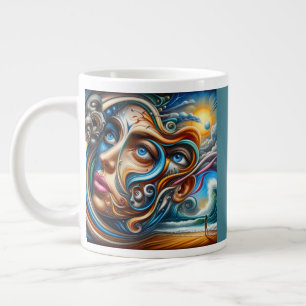 Grande Tasse Dreamscape Abstrait Ocean Serenity & Cosmic Wonder