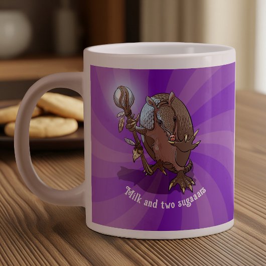 Grande Tasse Drôle Armadillo Lait et deux sucres Carton hypnoti