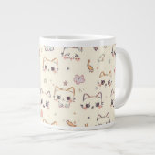 Grande Tasse Drôle Cat Meow Motif de dessin (Devant droit)
