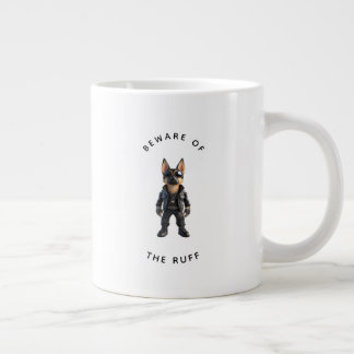 Grande Tasse Drôle de Berger Allemand "Attention au Ruff"