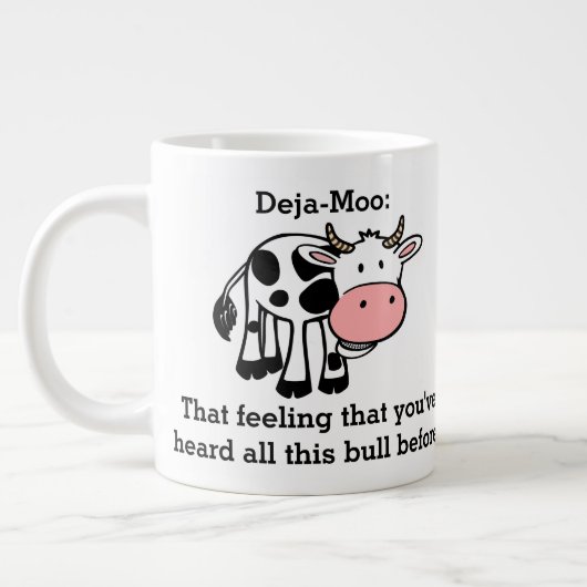 Grande Tasse Drôle de Deja-Moo sur la vache (Gauche)