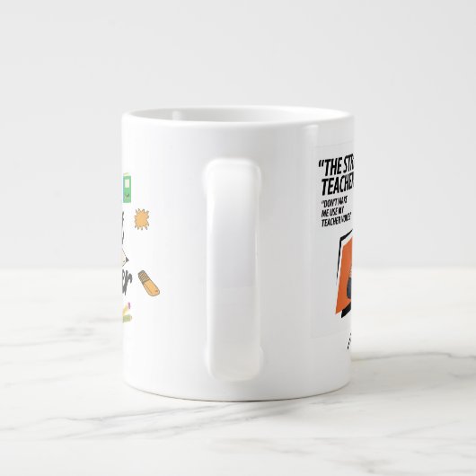 Grande Tasse Drôle Enseignant Strict - Bold & Fun (Dos)