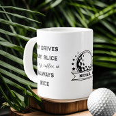 Grande Tasse Drôle Golf et Pun de café Typographie Personnalisé