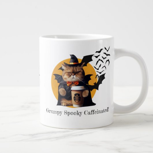 Grande Tasse Drôle Halloween "Grumpy, Éffrayant, Caffeinated !" (Droite)