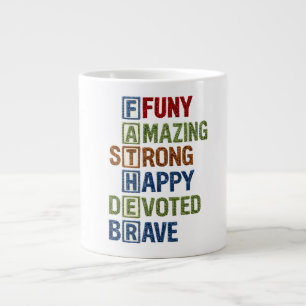 Grande Tasse Drôle Incroyable Fort Heureux Dévoué Brave Positif