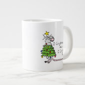 Grande Tasse Drôle Noël mignon Souris Arbre Cartoon (Devant droit)