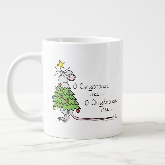 Grande Tasse Drôle Noël mignon Souris Arbre Cartoon (Gauche)