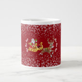 Grande Tasse Drôle Noël Père Noël Reindeer Sleigh Ho-Ho-Ho Roug (Devant)