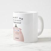 Grande Tasse Drôle professionnel caricature mignon de porc (Devant droit)