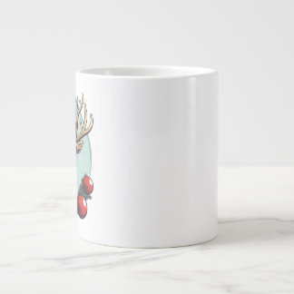 Grande Tasse Drôle Reindeer Noël Reindeer boules de Noël