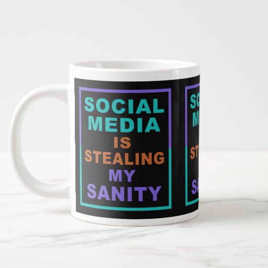 Grande Tasse Drôle "Social Media", gros cul (Gauche)