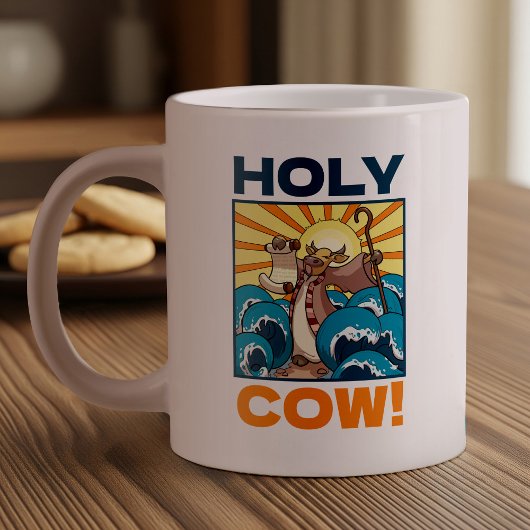 Grande Tasse Drôle vache Sainte vache! Caricature d'animal de j