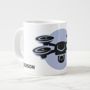 Grande Tasse Drone Nom & Texte Personnalisé