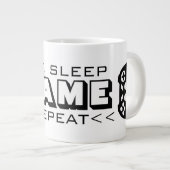 Grande Tasse Eat Sleep Jeu Répéter drôle extra grand taille jum (Devant droit)