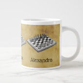 Grande Tasse Échiquier et jeu d'échecs vintage WBG en détresse (Droite)