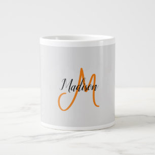 Grande Tasse Écriture manuscrite moderne monogramme Nom initial