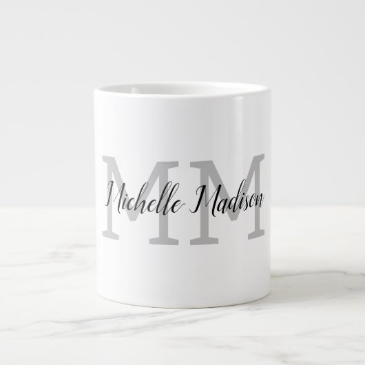 Grande Tasse Écriture manuscrite moderne monographie Nom Initia (Devant)