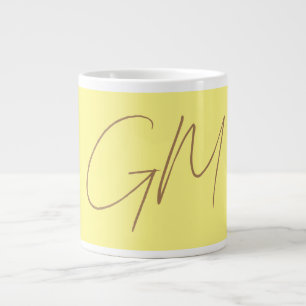 Grande Tasse Écriture manuscrite Monogrammes Initiales Professi