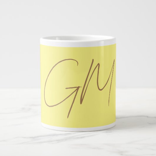 Grande Tasse Écriture manuscrite Monogrammes Initiales Professi (Devant)