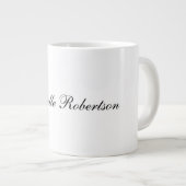 Grande Tasse Écriture manuscrite noire Noir Blanc Plaine minima (Devant droit)