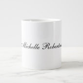 Grande Tasse Écriture manuscrite noire Noir Blanc Plaine minima (Devant)