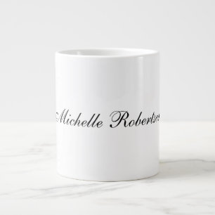 Grande Tasse Écriture manuscrite noire Noir Blanc Plaine minima