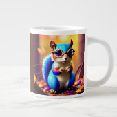 Grande Tasse Écureuil bleu mignon avec lunettes (Droite)