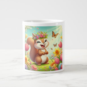 Grande Tasse Écureuil du printemps mignon et heureux
