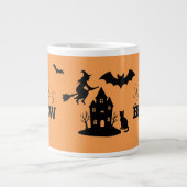 Grande Tasse Éffrayant Hauné Maison & Sorcière Silhouette | (Devant)