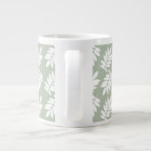 Grande Tasse Elder Leaf Pattern White on Green (Dos)
