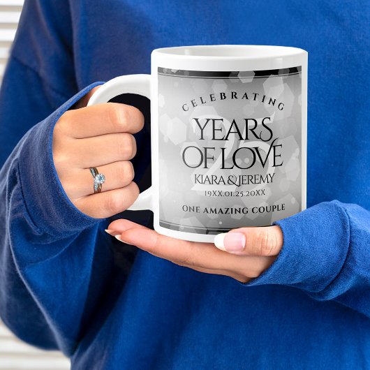 Grande Tasse Élégant 25e anniversaire de Mariage d'argent