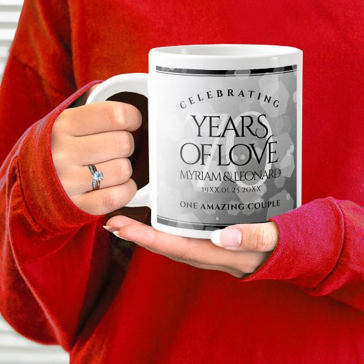 Grande Tasse Élégant 70e anniversaire de Mariage Platinum