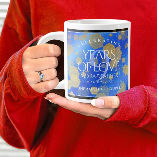Grande Tasse Élégant 9e anniversaire Mariage Lapis Lazuli